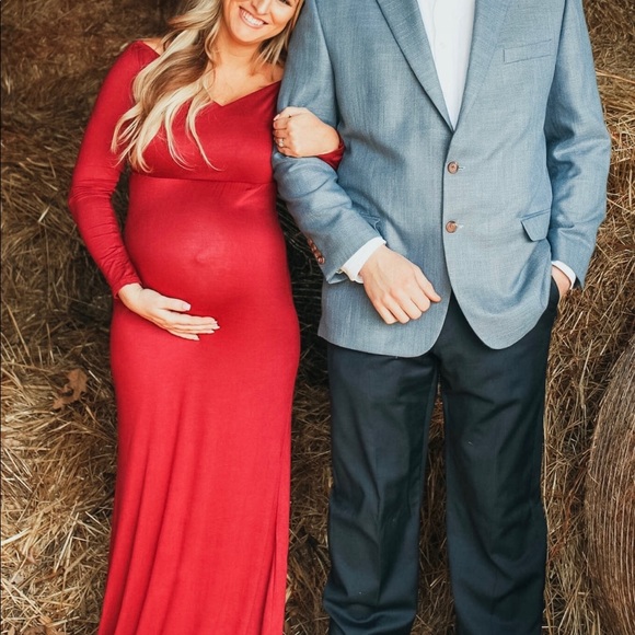 Maternity Open Shoulder Maxi Dress - Picture 3 of 6